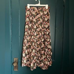 Vintage Deadstock Small 90s Button Up Ankle Skirt Floral Pattern w Original Tags